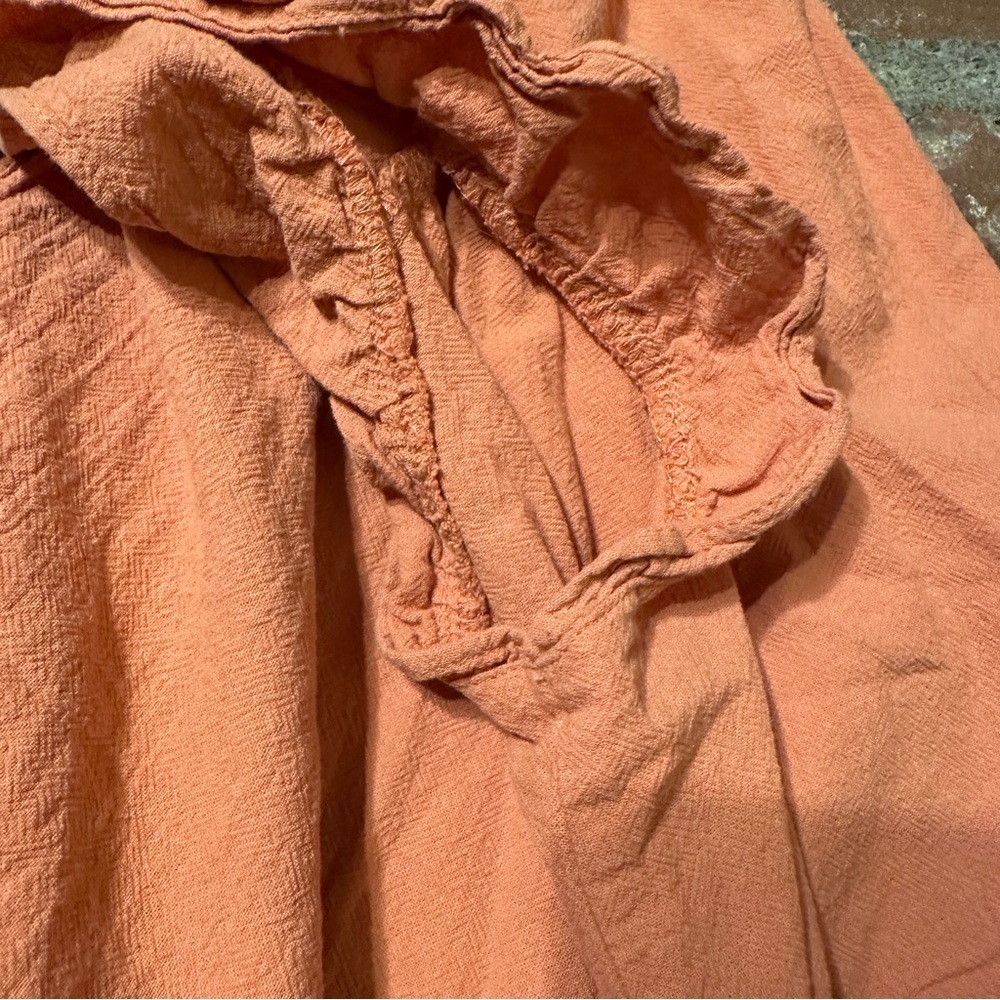 Universal Thread Coral Apricot Orange Flutter Sleeveless Button-Down Large Dress - Picture 12 of 15
